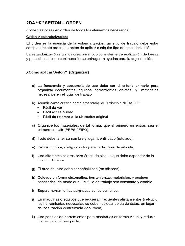 Ordenar con Seiton: Guía Práctica | PDF | Informática | Informática y ...