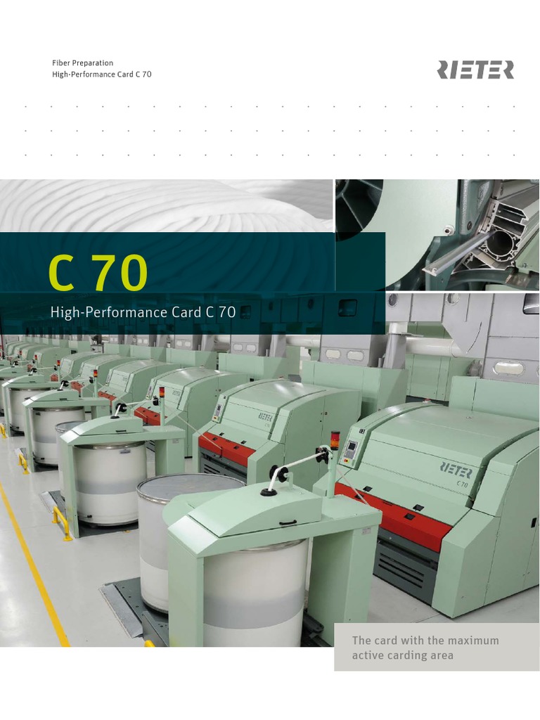 Rieter c70 Card Brochure 2810 v3 89526 en | PDF | Fibers | Spinning ...