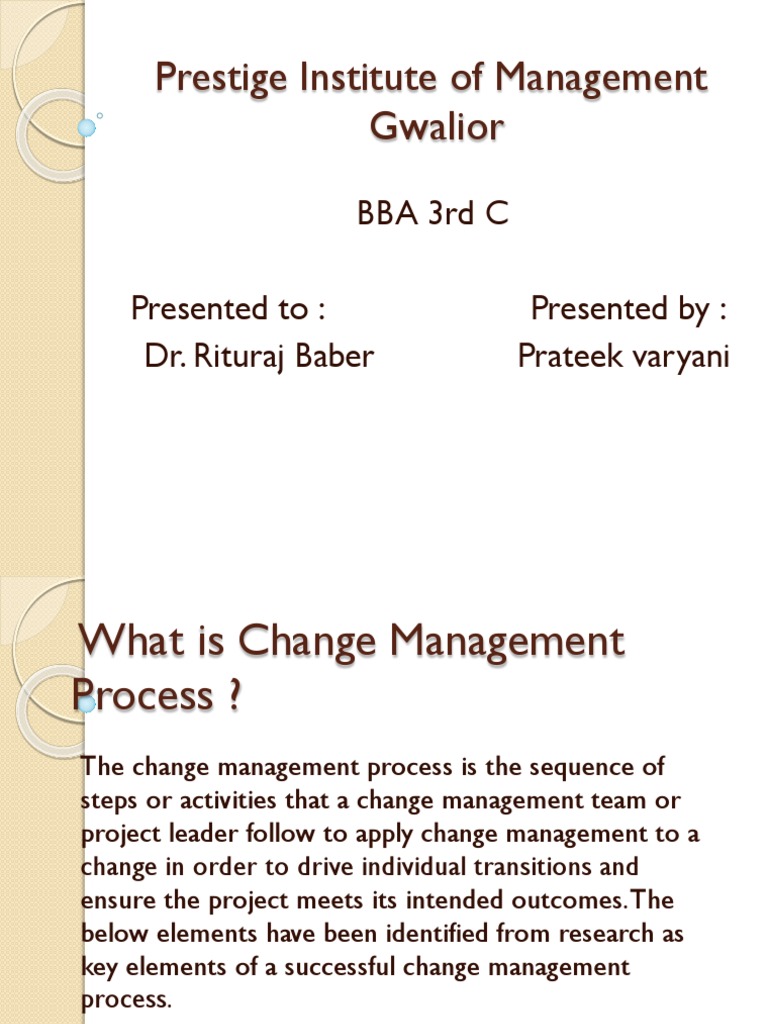 Change Management Process Overview | PDF | Change Management | Project ...