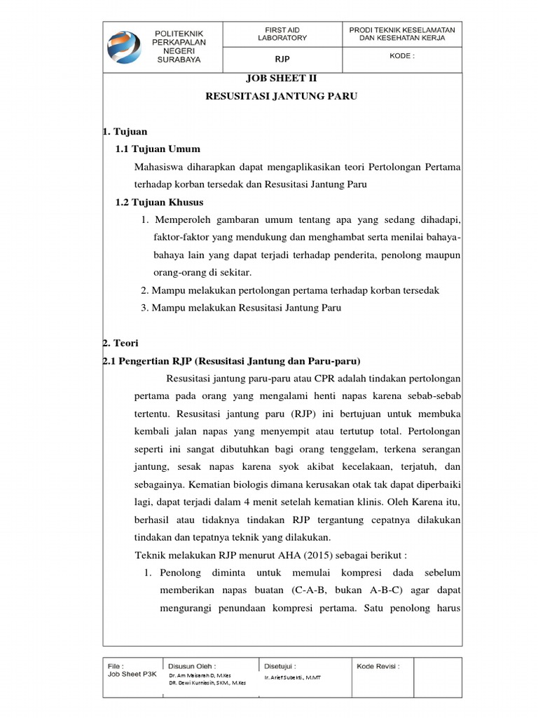 Jobsheet RJP - P3K | PDF