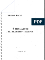 Brun, Bruno - 4 Minijature Za Klarinet I Klavir - CL, PF