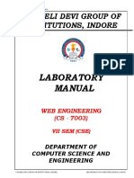 Chameli Devi Group of Institutions, Indore: Laboratory Manual