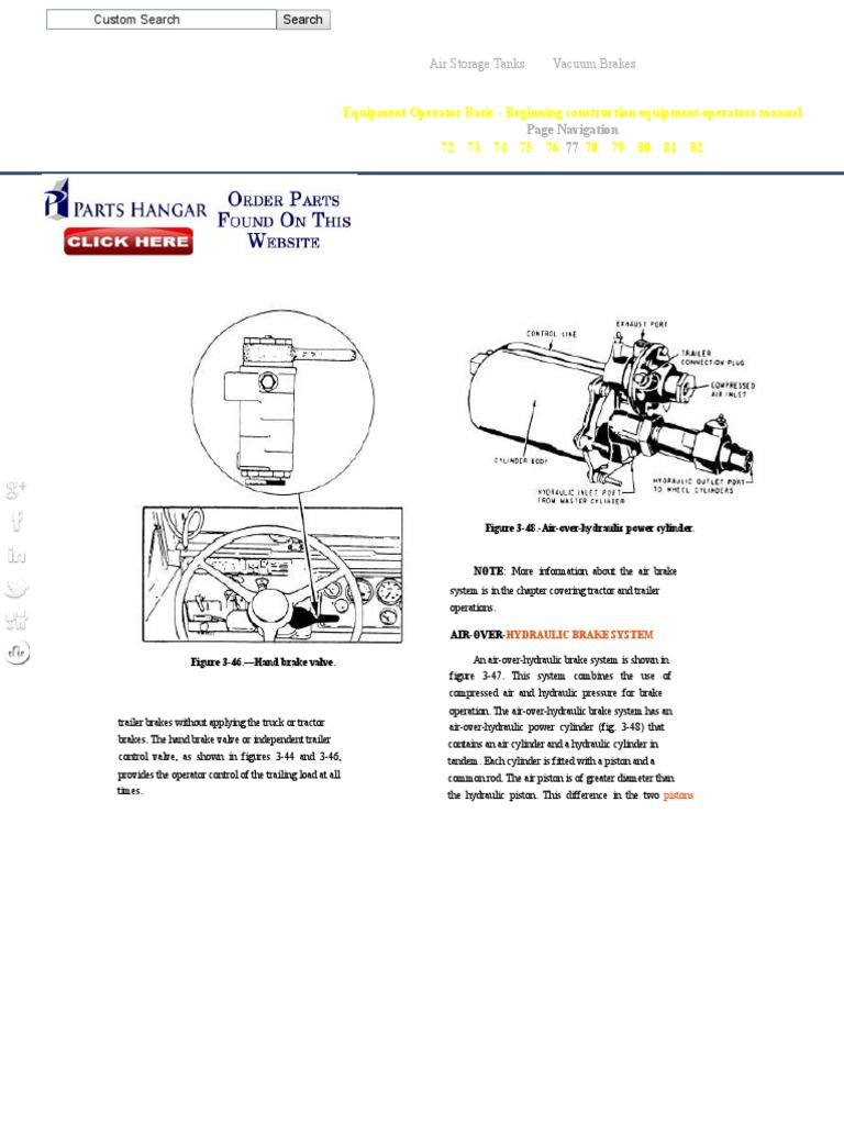 Air Over Hydraulic Brake System PDF Brake Cylinder (Engine)