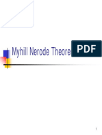 Myhill Nerode Theorem