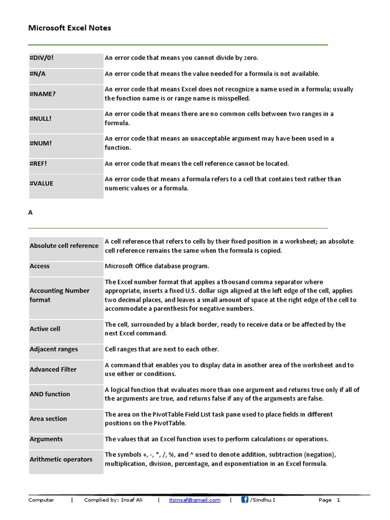 Computer Notes | PDF | Spreadsheet | Chart