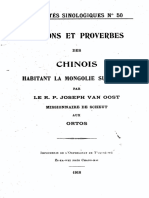 Van Ost - Dictons et proverbes des Chinois habitant la Mongolie sud-ouest