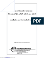 Atkinson Dynamics Intercoms Models AD-26, AD-27, AD-56, and AD-57