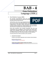 I. Data Definition Language (DDL)