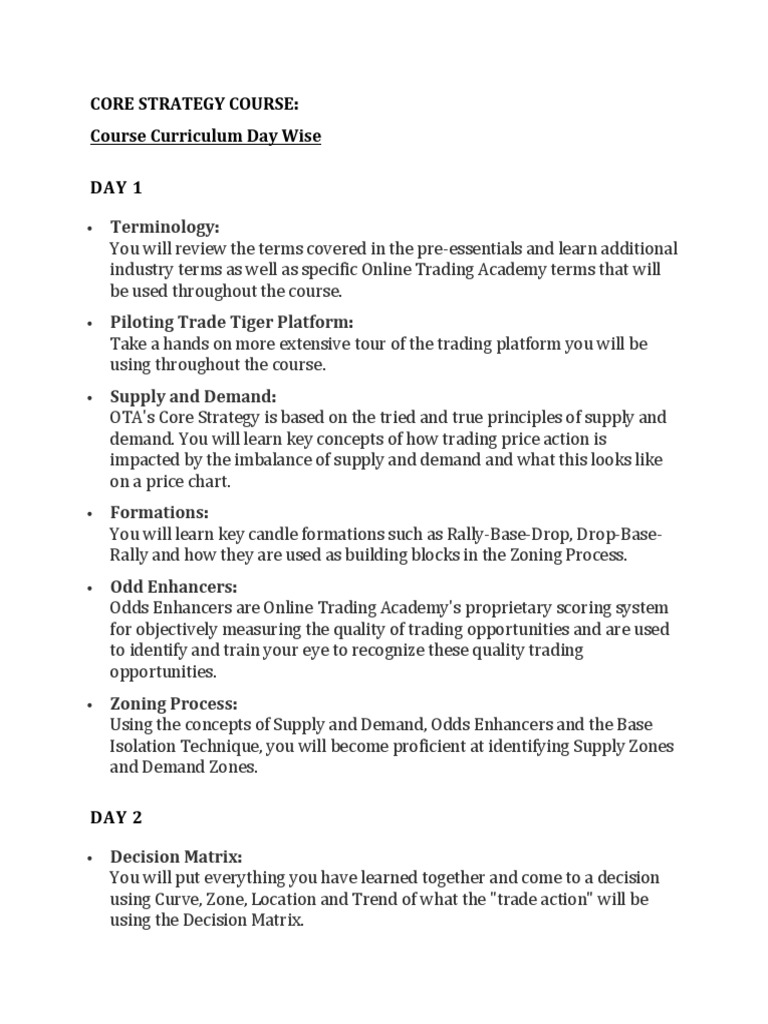 Core Strategy Course Overview | PDF | Margin (Finance) | Leverage (Finance)