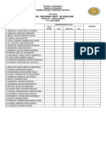 Oral Reading Test in English: Pre-Test Grade IV - Saturn (SSC)