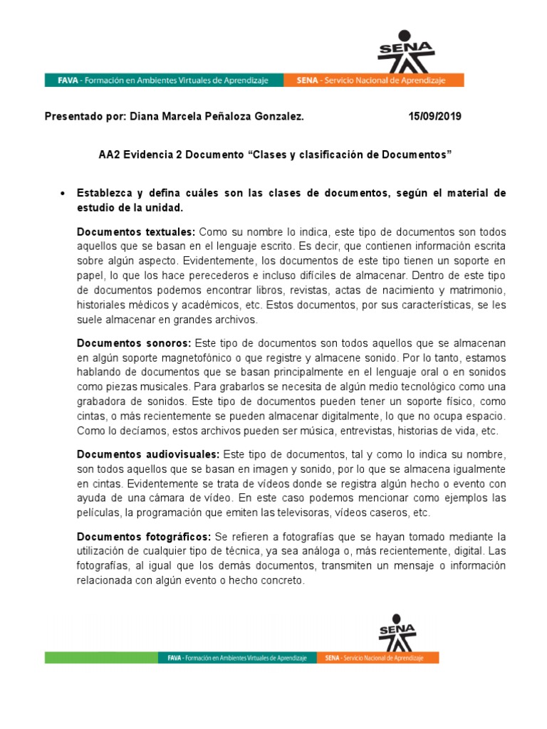 Clases y Clasificación de Documentos PDF Documento Multimedia