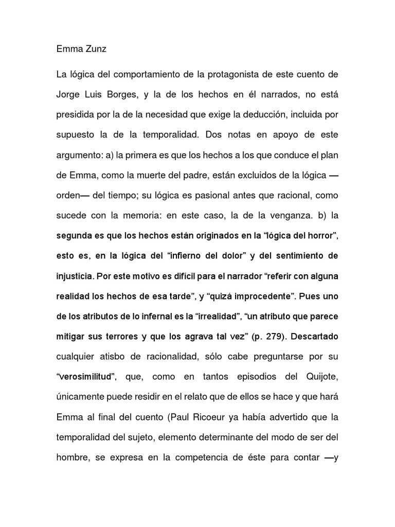 Emma Zunz PDF Narrativa Science