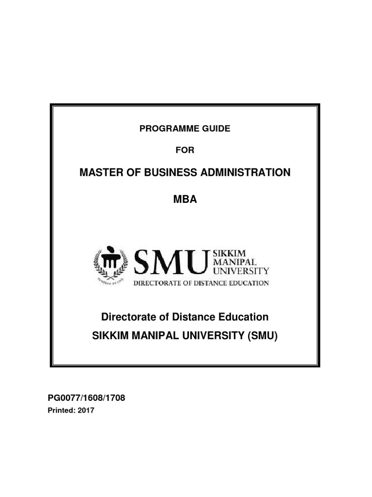 Programme Guide - PG0077 PDF | PDF | Master Of Business Administration ...