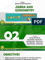 Long Division and Synthetic Division