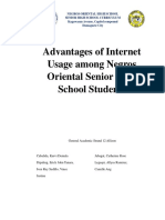 Advantages of Internet Usage Among Negros Oriental Senior High School Students