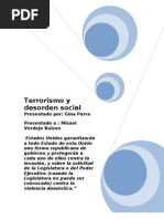 Los Estados Unidos garantizarán a todo Estado de esta Unión una forma republicanterrorismo y desorden publico