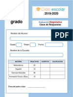 Examen Diagnostico Cuarto Grado 2019-2020-Respuestas