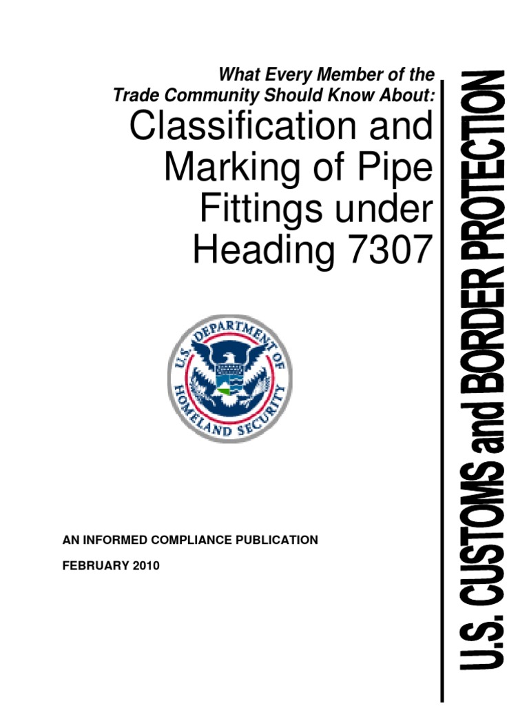 Classification and Marking of Pipe Fittings Under Heading 7307 PDF