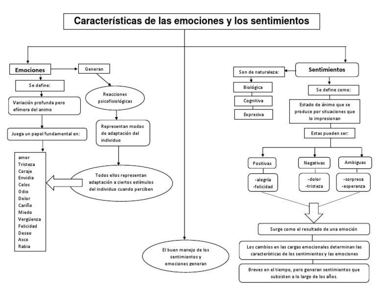 Mapa conceptual de emociones y sentimientos | PDF | Evaluación ...