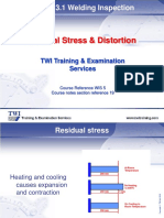 Residual Stress & Distortion: CSWIP 3.1 Welding Inspection
