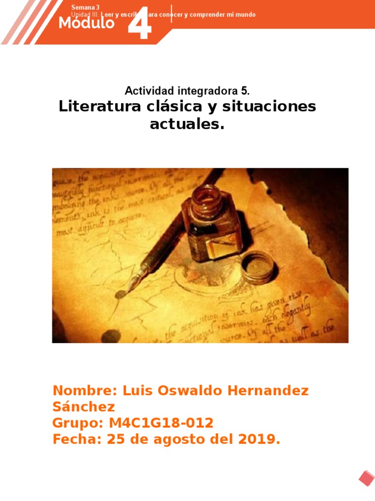 Modulo 3 Semana 5-Prepa en Linea Sep | PDF | Artes del Lenguaje y ...