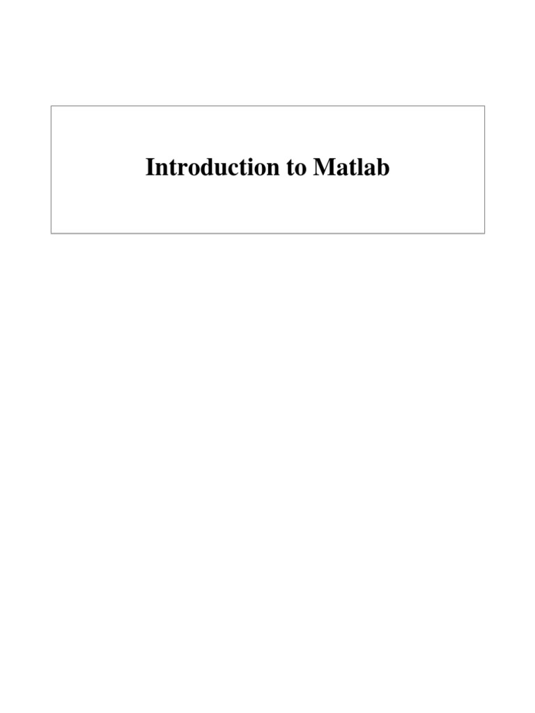 Matlab Tutorial | PDF | Matlab | Matrix (Mathematics)