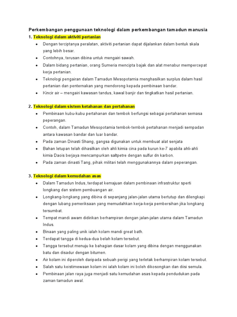 Sumbangan Tamadun Mesopotamia Dalam Bidang Sains Dan Teknologi