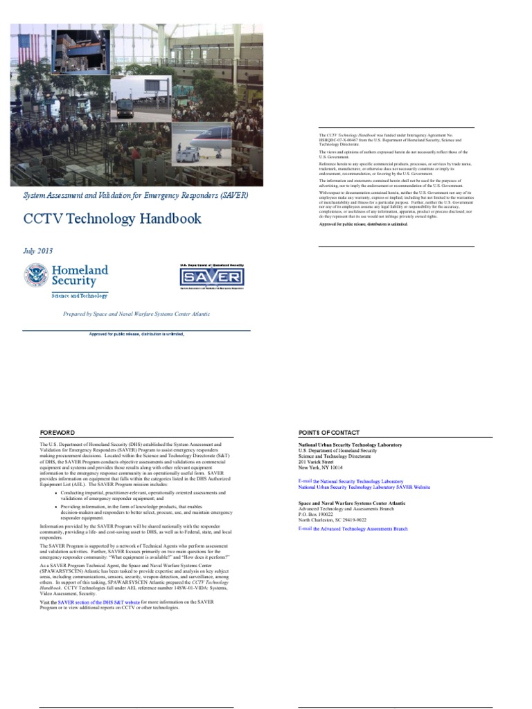 CCTV Technology Handbook System Assessment and Validation For
