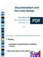 Test Documentation and Test Case Design: Qa Lead/Release Lead Vmware, Inc