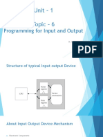 Unit - 1 Topic - 6: Programming For Input and Output