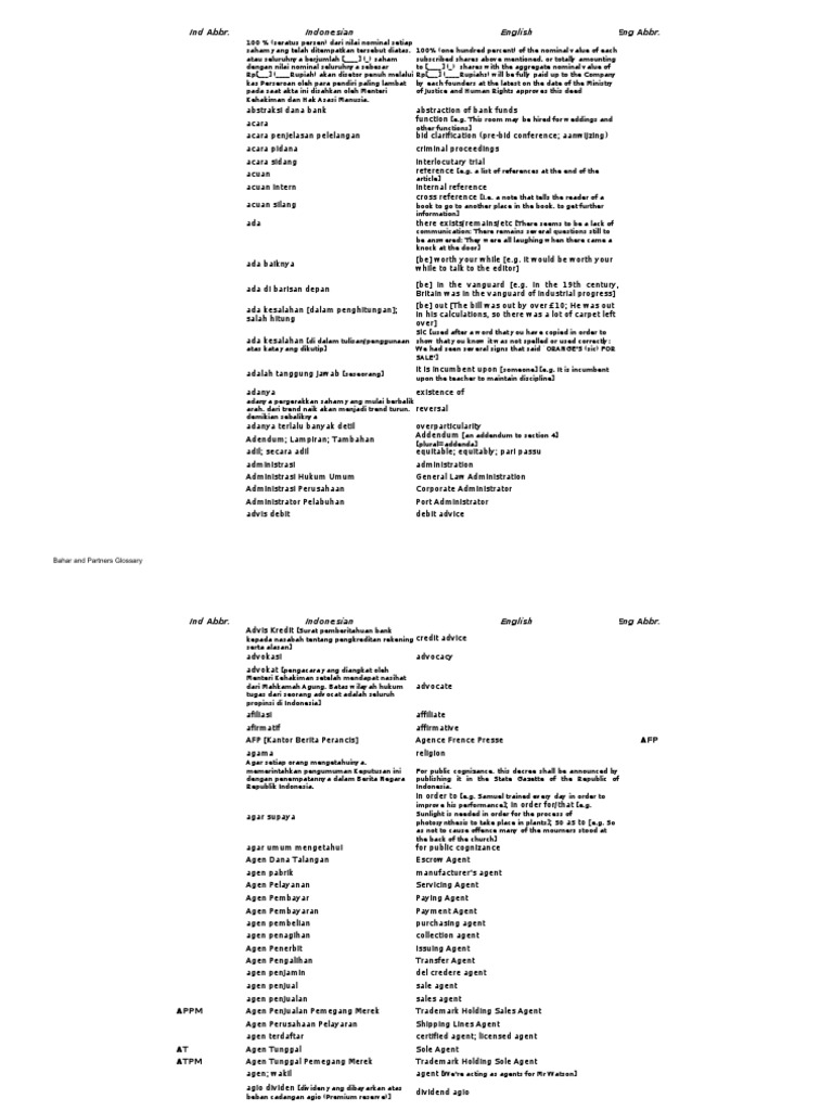 English Glossary Pdf Dividend Business