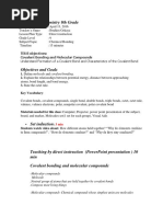 Lesson Plan Chemistry 9th Grade