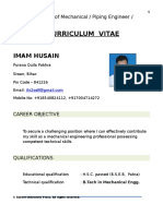 Curriculum Vitae: Imam Husain