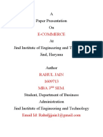 A Paper Presentation On: E-Commerce