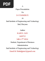 A Paper Presentation On: E-Commerce