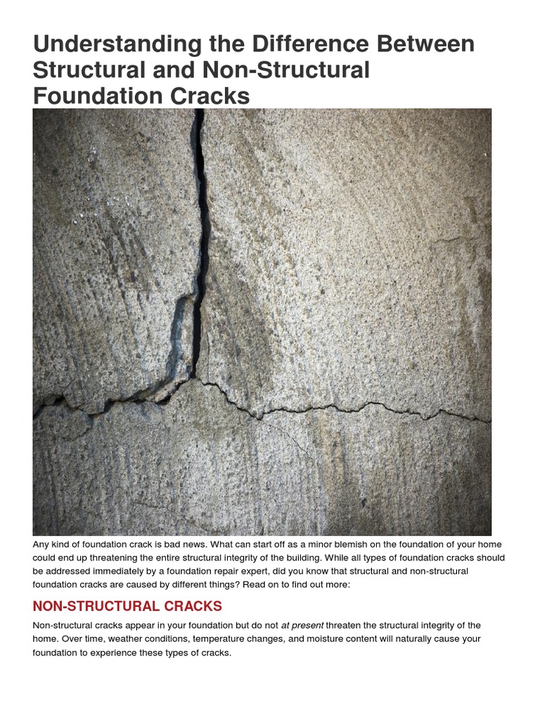 Understanding The Difference Between Structural and NonStructural Foundation Cracks PDF