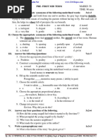 10th English First Mid Term Exam Model Question Paper