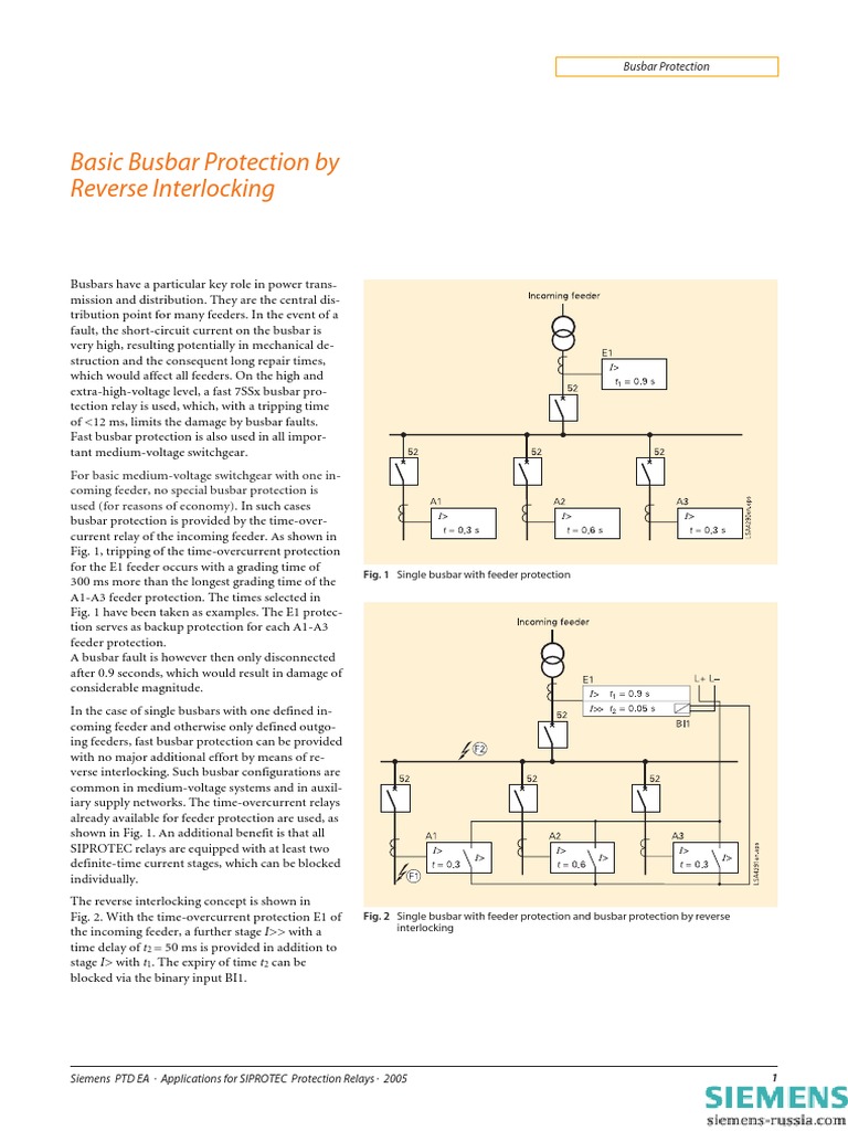 Busbar Protection with Reverse Interlocking | PDF | Relay | Electrical ...
