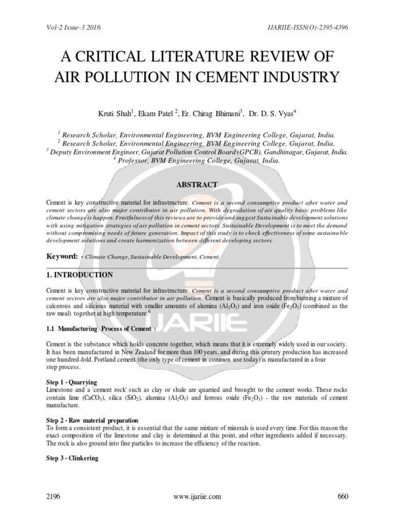 Air Pollution Control in Cement Industry | PDF | Climate Change ...