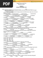 Science 8 School Achievement Test