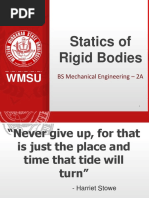 Statics of Rigid Bodies: BS Mechanical Engineering - 2A