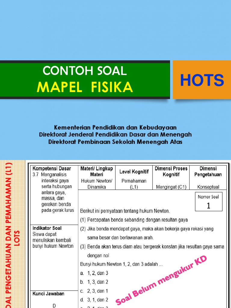 Contoh Soal Hots Fisika