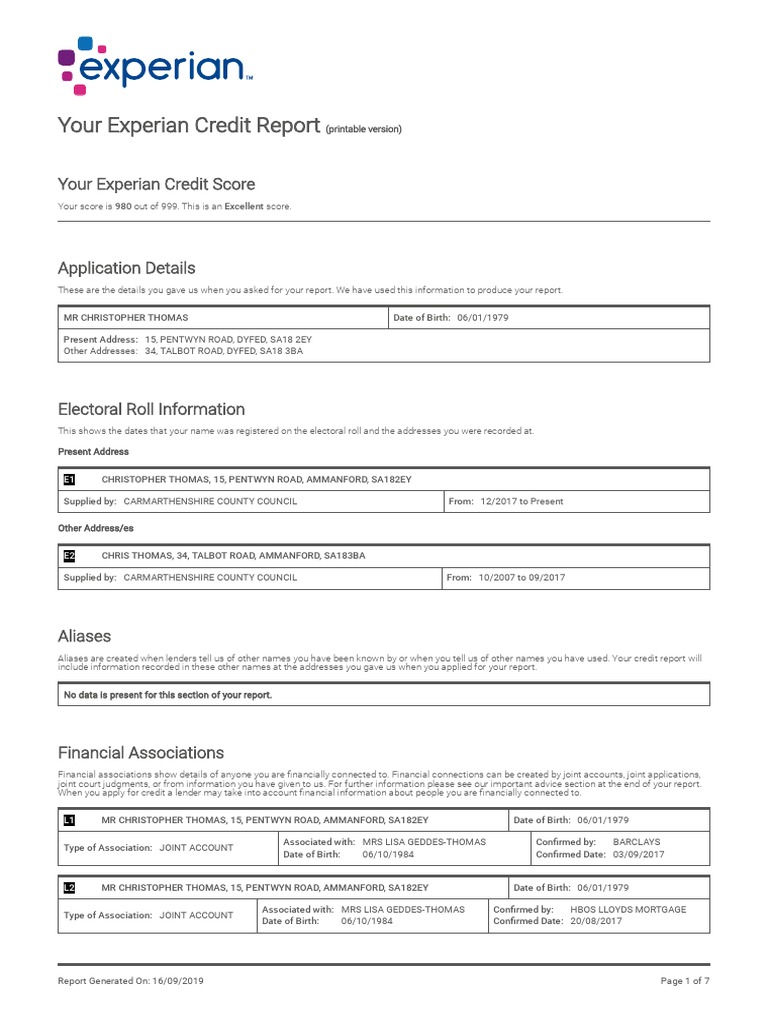 Experian Credit Report Summary | PDF | Credit History | Credit Card