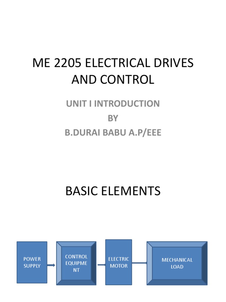 Electrical Drives and Controls PDF Electric Motor Electrical Engineering