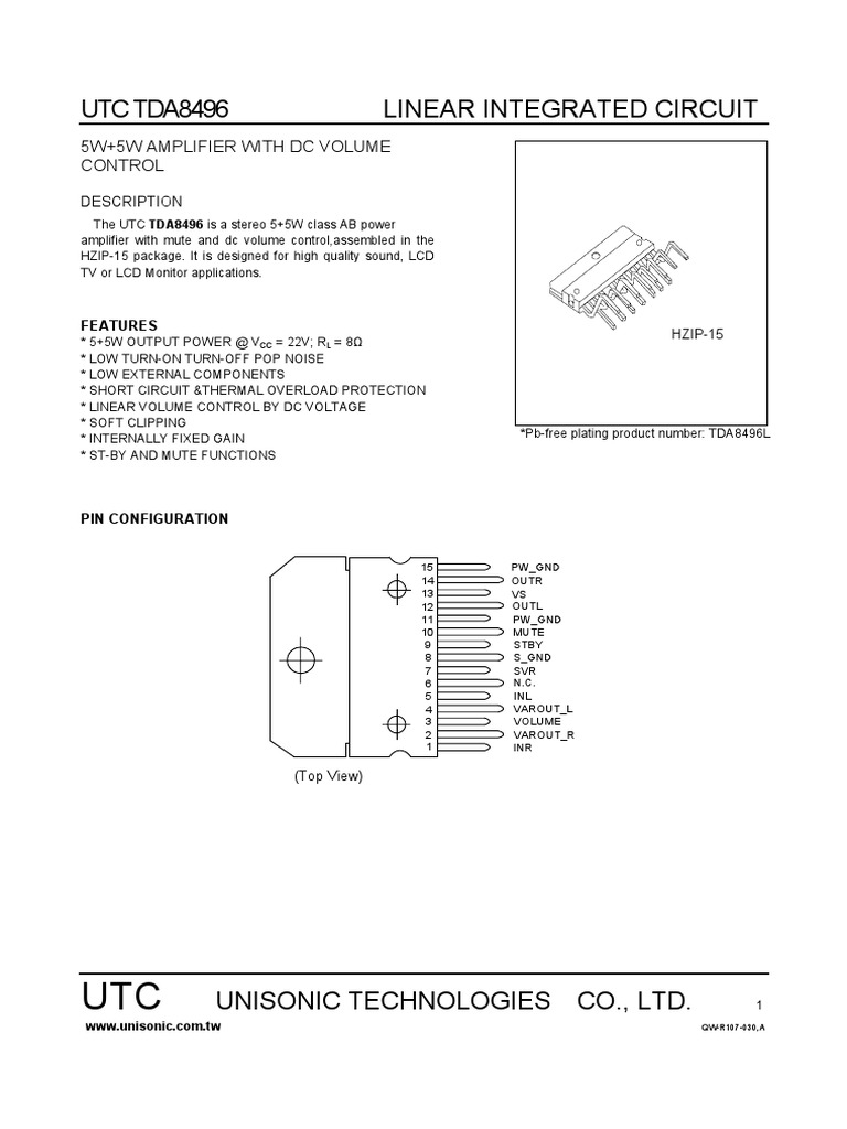 Datasheet | PDF | Amplifier | Operational Amplifier