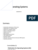 Operating Systems: Lecture No. 1