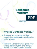 Sentence Variety: Brenham Writing Room Created by D. Herring
