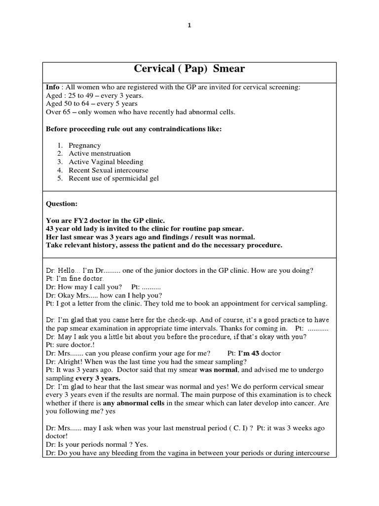 Cervical Smear | PDF | Cervical Cancer | Medicine