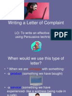 Letter of Complaint