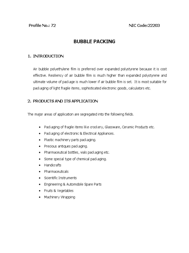 Bubble Packing1 PDF PDF Packaging And Labeling Polystyrene